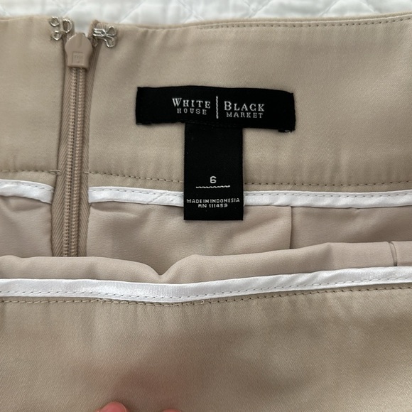 White House Black Market khaki a-line skirt, Sz 6 - Picture 2 of 4